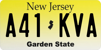 NJ license plate A41KVA