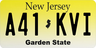 NJ license plate A41KVI