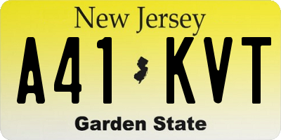 NJ license plate A41KVT