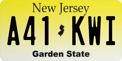 NJ license plate A41KWI