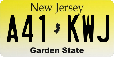 NJ license plate A41KWJ