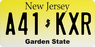 NJ license plate A41KXR