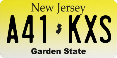 NJ license plate A41KXS