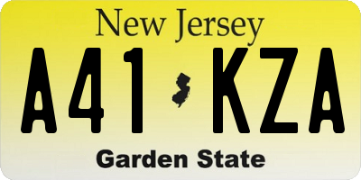 NJ license plate A41KZA
