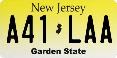 NJ license plate A41LAA