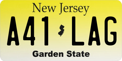 NJ license plate A41LAG