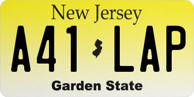 NJ license plate A41LAP