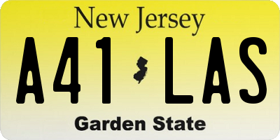 NJ license plate A41LAS
