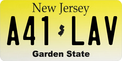 NJ license plate A41LAV