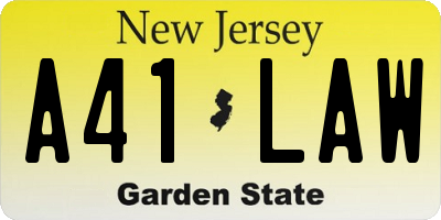 NJ license plate A41LAW