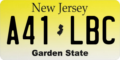 NJ license plate A41LBC