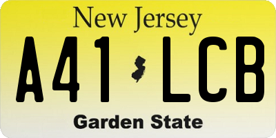 NJ license plate A41LCB