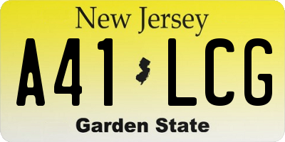 NJ license plate A41LCG