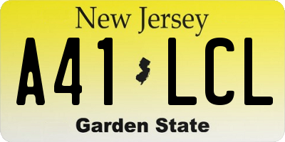 NJ license plate A41LCL