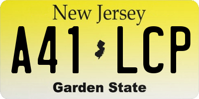 NJ license plate A41LCP
