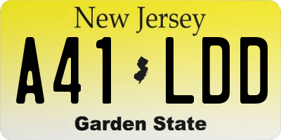 NJ license plate A41LDD