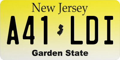 NJ license plate A41LDI
