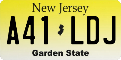 NJ license plate A41LDJ