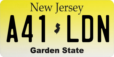 NJ license plate A41LDN