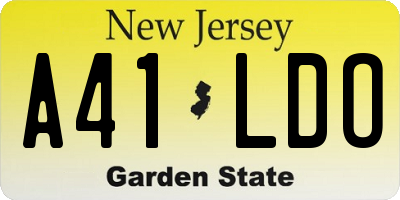 NJ license plate A41LDO