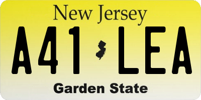 NJ license plate A41LEA