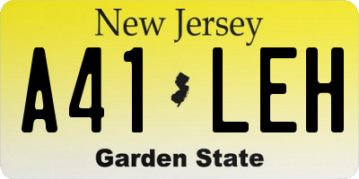 NJ license plate A41LEH