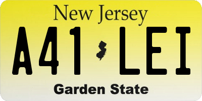 NJ license plate A41LEI