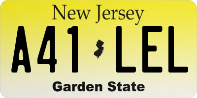 NJ license plate A41LEL