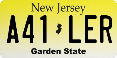 NJ license plate A41LER