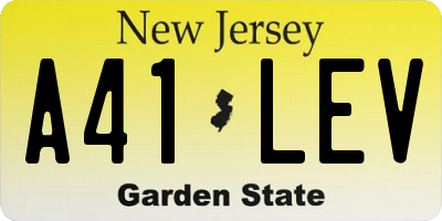 NJ license plate A41LEV