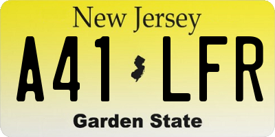 NJ license plate A41LFR