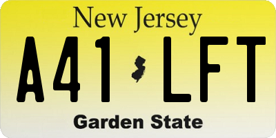 NJ license plate A41LFT