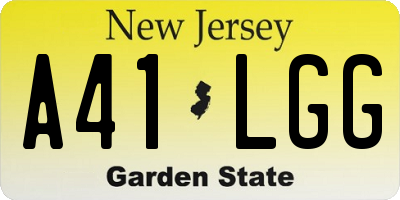 NJ license plate A41LGG