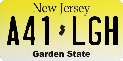 NJ license plate A41LGH