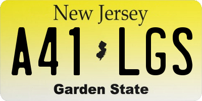 NJ license plate A41LGS