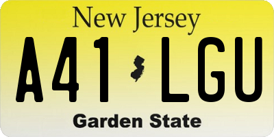 NJ license plate A41LGU
