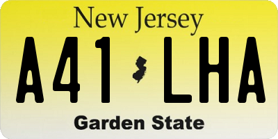 NJ license plate A41LHA