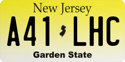 NJ license plate A41LHC