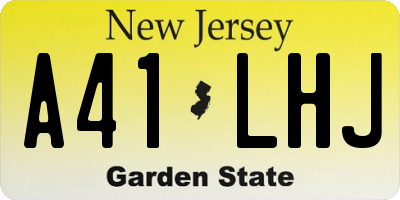 NJ license plate A41LHJ