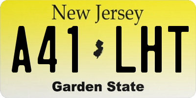 NJ license plate A41LHT