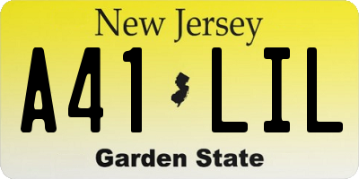 NJ license plate A41LIL
