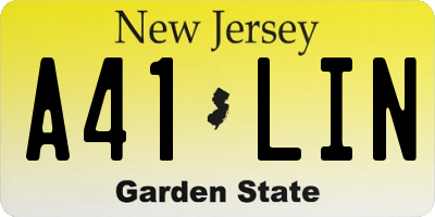 NJ license plate A41LIN