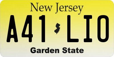 NJ license plate A41LIO