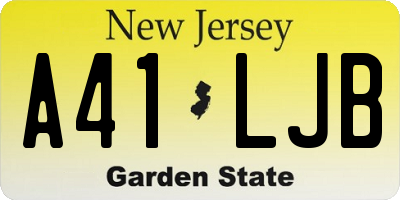 NJ license plate A41LJB