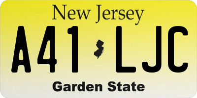 NJ license plate A41LJC
