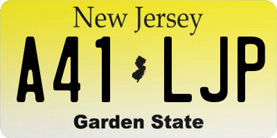 NJ license plate A41LJP