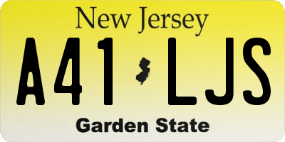 NJ license plate A41LJS