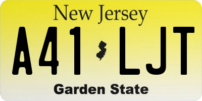 NJ license plate A41LJT