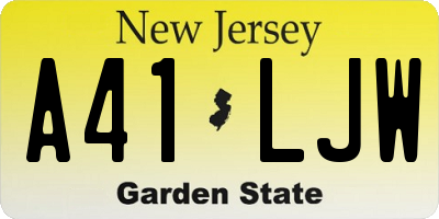 NJ license plate A41LJW