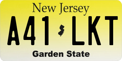 NJ license plate A41LKT